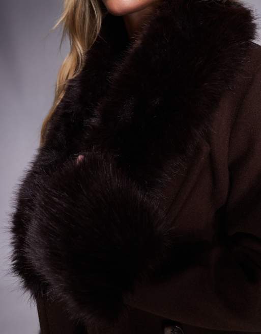 Manteau Anti-tempête YAZZ Avec Col En Fausse Fourrure Noir - Taille 12, Neuf Sans étiquettes