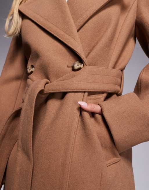 Forever New Petite - Manteau croisé habillé - Moka chaud, 2 de 4