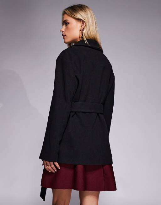 Forever New Petite - Manteau croisé habillé - Noir, 4 de 4