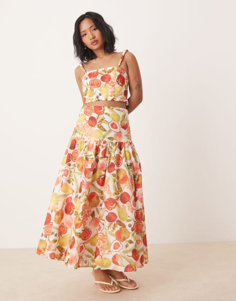 Forever New Petite midaxi skirt in red fruit print (part of a set) - view 1