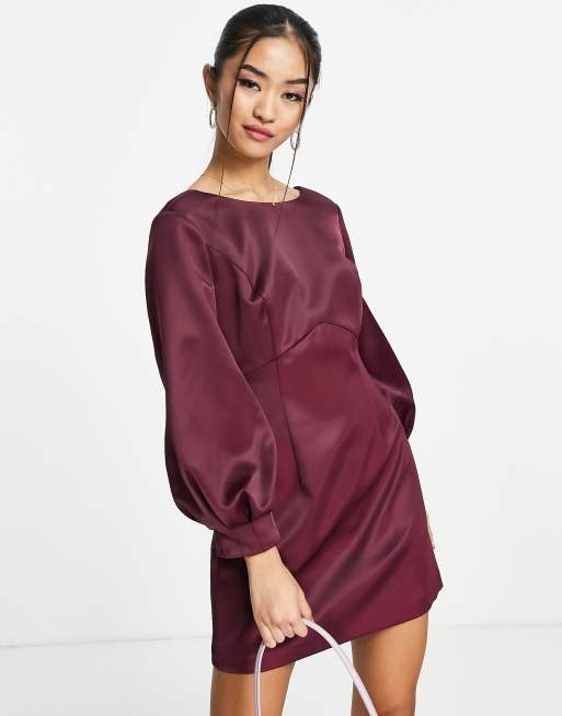 Forever New Petite - Mini jurk met strik op de achterkant in paars, 2 van 4