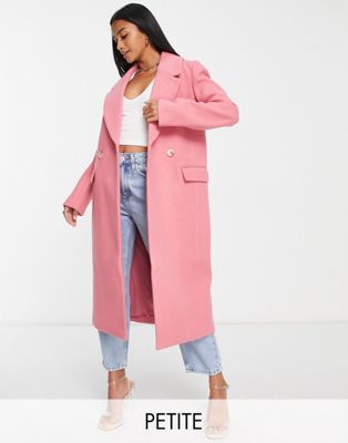 Forever New Petite oversized coat in pink - ASOS Price Checker