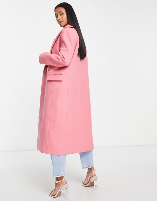 Womens long pink on sale coat