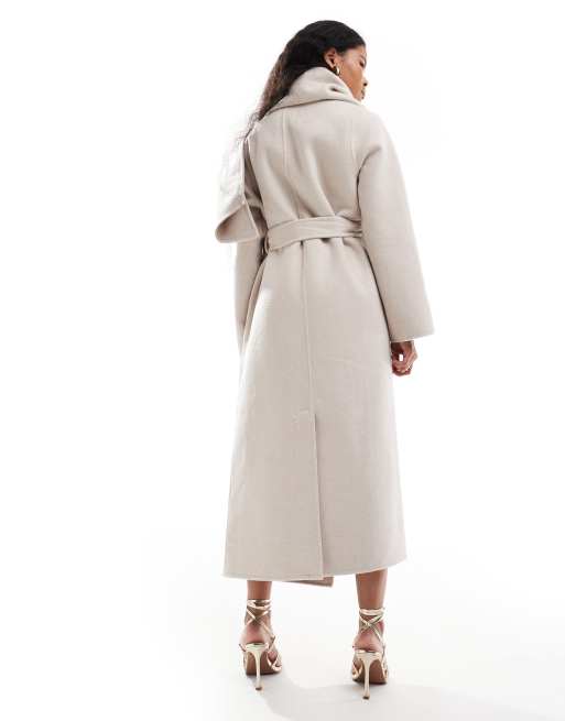 Forever New Petite - Oversized sjaal-jas in crème, 2 van 4