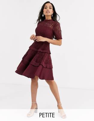 petite burgundy dress