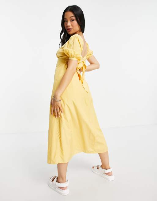 Puff sleeve cheap button down dress