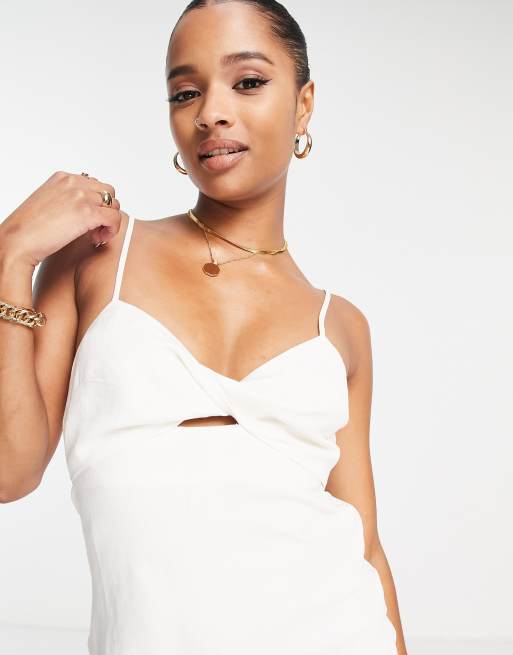 Forever New Petite - Robe mi-longue à découpe - Ivoire, 4 de 4