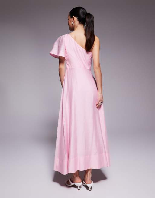 Forever New Petite – Rosa, enaxlad midiklänning i linnemix , 2 av 4