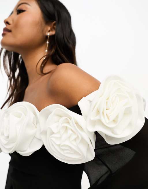 Forever New Petite - Rosette - Vestito corto monocromatico con maniche trasparenti, 2 di 4