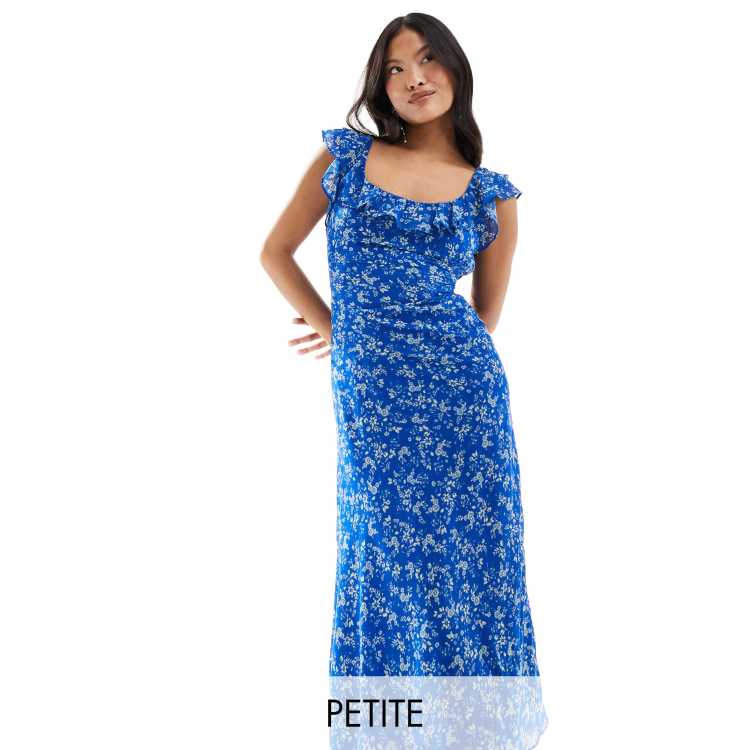 Forever New Petite ruffle sleeve midi dress in ditsy blue floral | ASOS