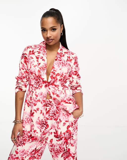 Silk deals floral blazer