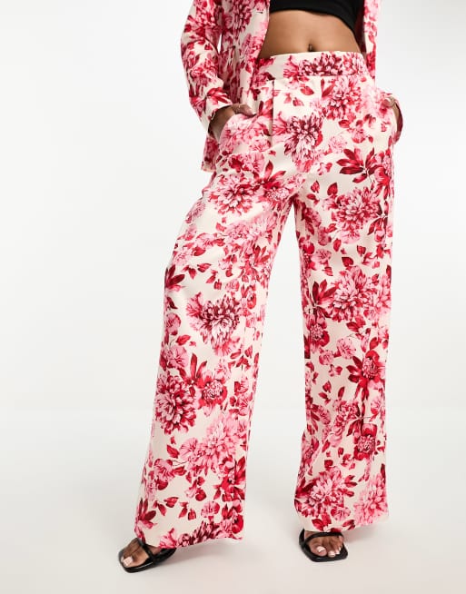 Red floral hot sale pants