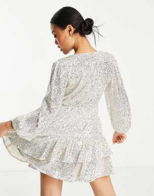 forever new silver sequin dress