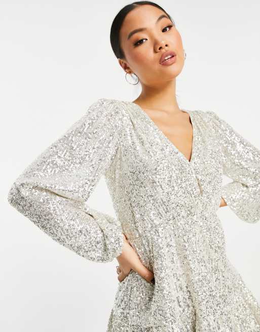 Forever new silver sequin dress sale