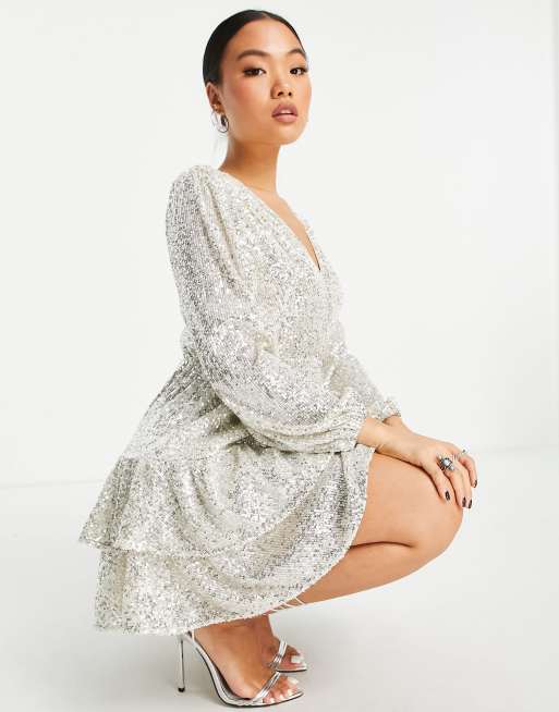 Forever new shop silver sequin dress