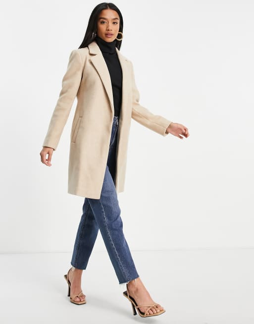 Forever New longline relaxed formal coat in cream