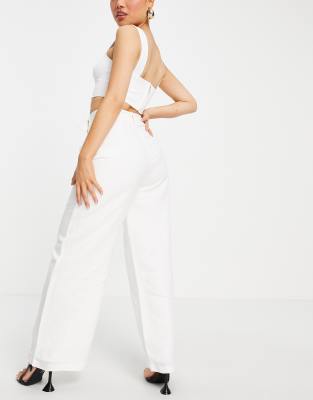 white tailored trousers petite