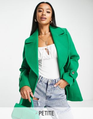 Forever New Petite smart wrap coat in vibrant green - ASOS Price Checker