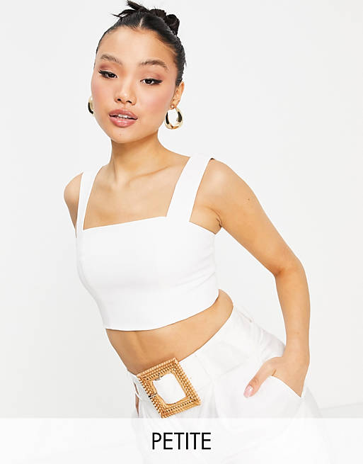 Forever New Petite square neck cami crop top co-ord in ivory