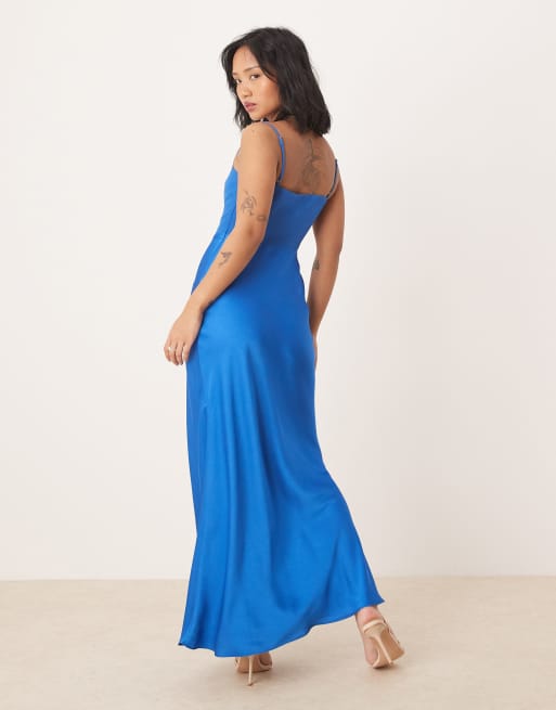 Forever New Petite square neck corset maxi dress in cobalt, 2 of 4