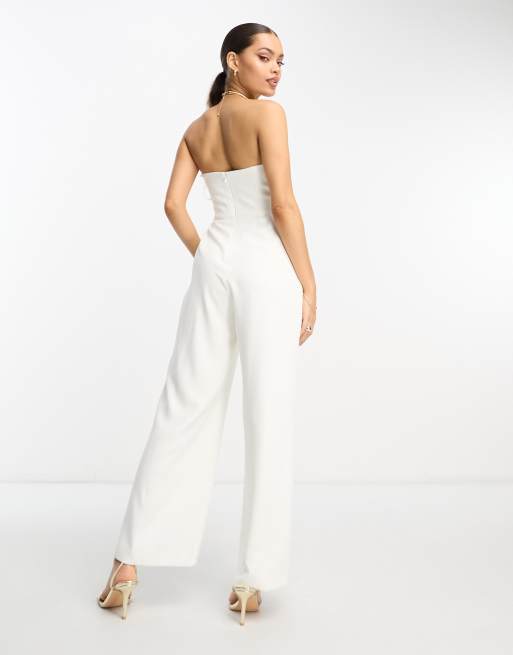 Petite strapless sale jumpsuit