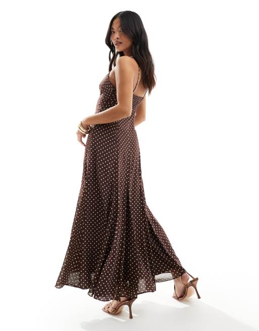 forever unique brown polka dot dress Mimi Espresso Dot Mini | Postpartum Mini Dress