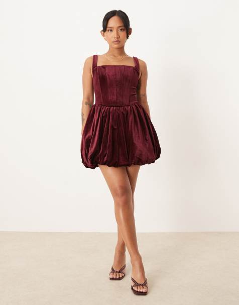 Forever New Petite structured hem mini dress in red - view 1