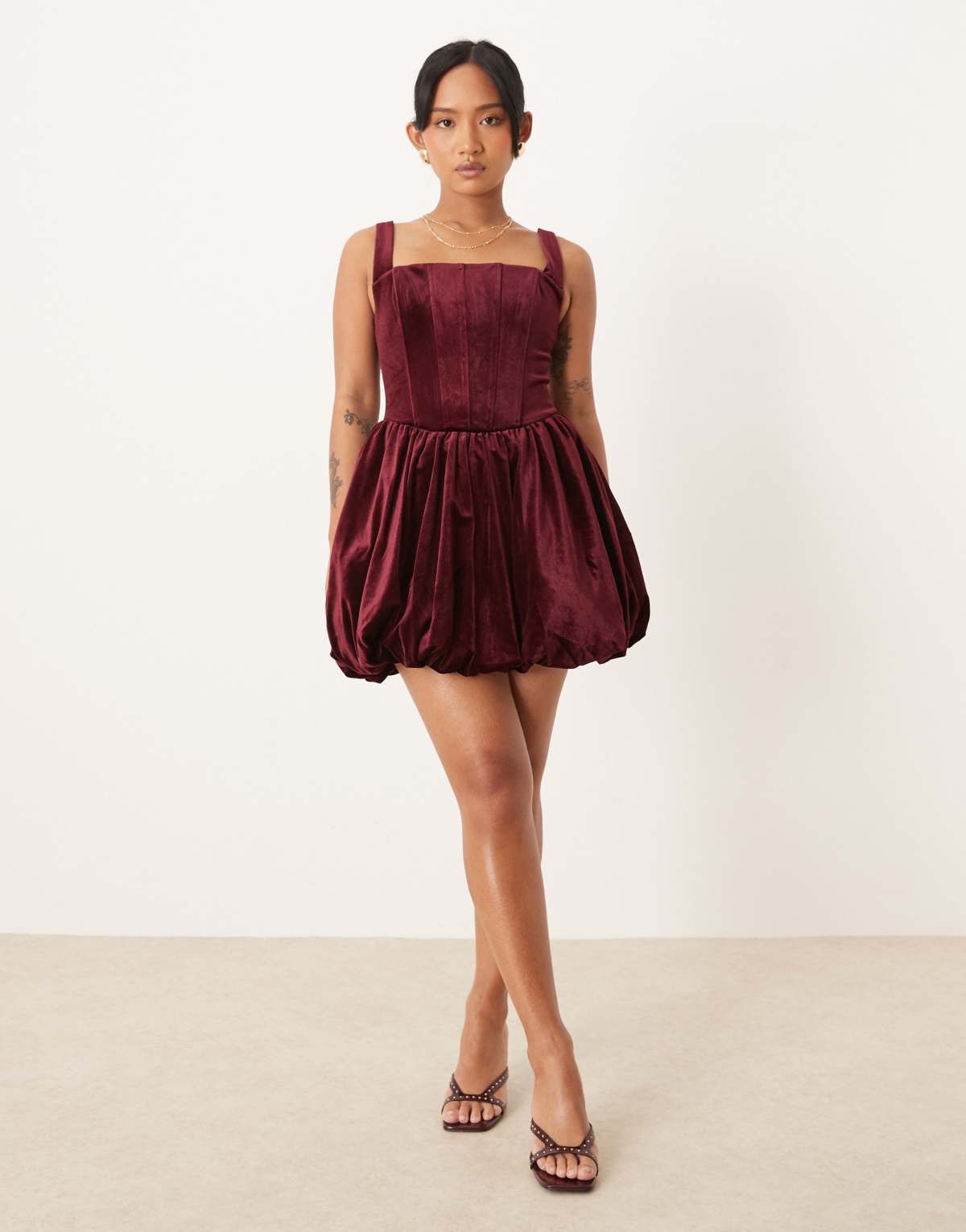 Forever New Petite structured hem mini dress in red