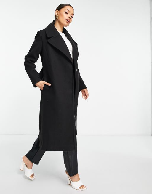 Forever New Petite – Svart finkappa med omlottdesign och knytskärp, 3 av 4