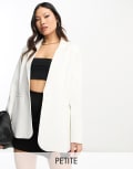 Forever New Petite tailored blazer in ivory-White