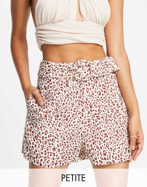 Forever New Petite tailored shorts in animal spot