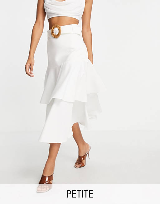 Forever New Petite tiered midaxi skirt co-ord in ivory