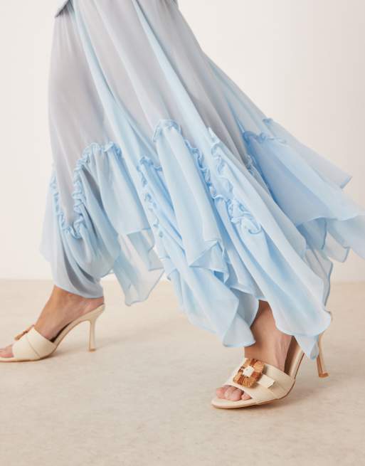 Forever New Petite – Transparentes Maxikleid in Blau, 3 von 4