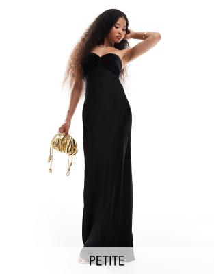 Forever New Petite Forever New Petite velvet satin cowl back maxi dress in black