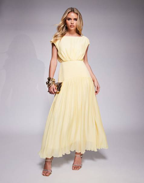 Forever New Petite - Vestito lungo color limone con orlo asimmetrico - view 1