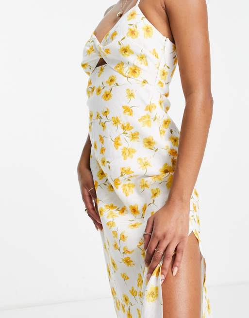 Forever New Petite Vestito midi color avorio con stampa di