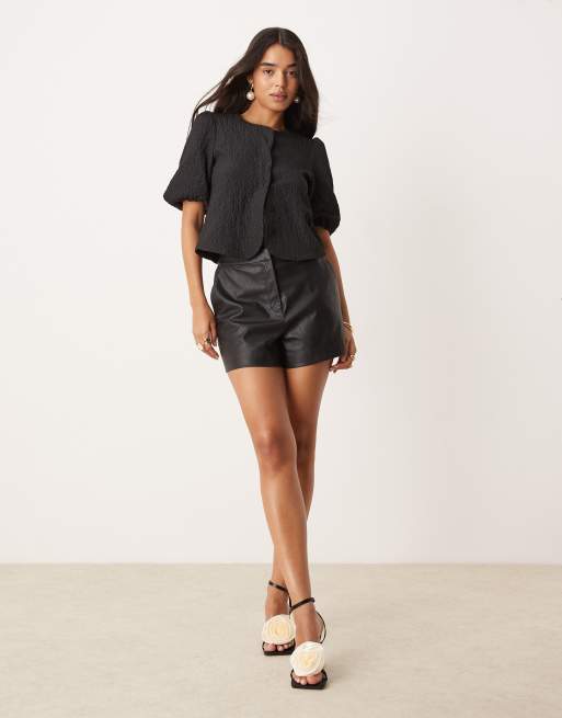 Forever New PU tailored shorts in black (part of a set)