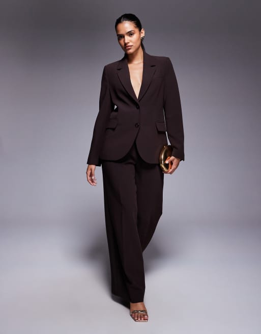 Forever New relaxed suit blazer in chocolate (Part of a set), 2 of 4
