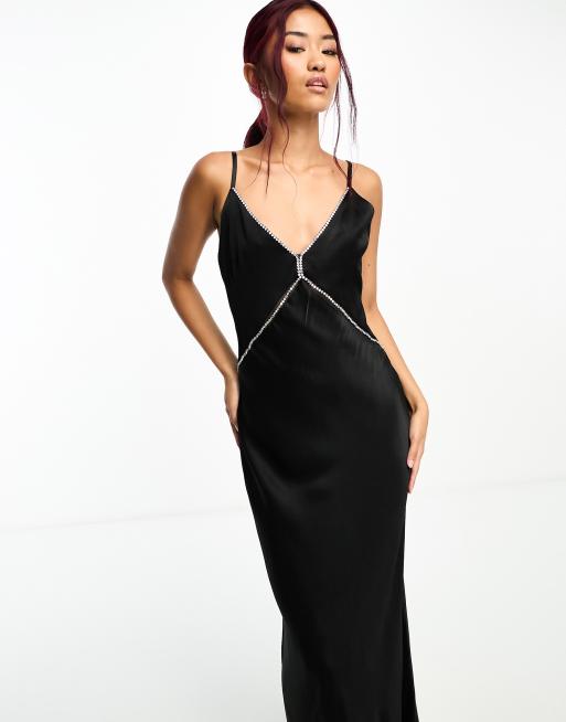 Robe longue noir discount bretelle