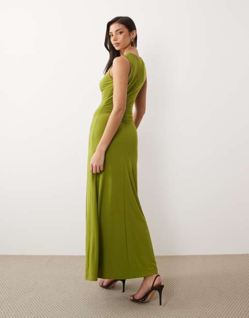 Forever New - Robe longue en jersey avec fronces et perles - Vert, 3 de 4