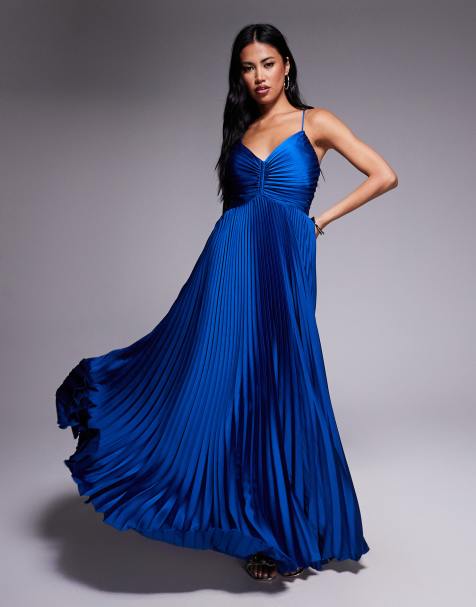 Forever New - Robe longue plissée - Bleu saphir - view 1