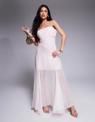 Forever New - Robe longue transparente - Rose poudré
