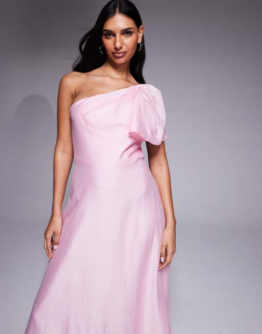Forever New – Rosa, enaxlad maxiklänning i linnemix, 4 av 4