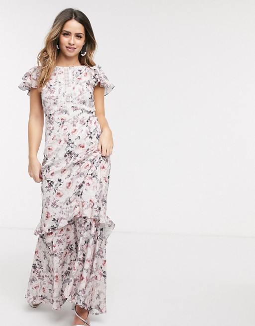 Forever New ruffle detail maxi in meadow print
