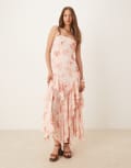 [Forever New] Forever New ruffle maxi dress in apricot floral-Multi 14 Apricot floral