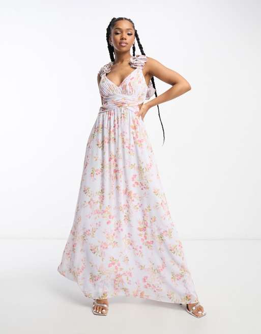 Forever New ruffle strap maxi dress in floral