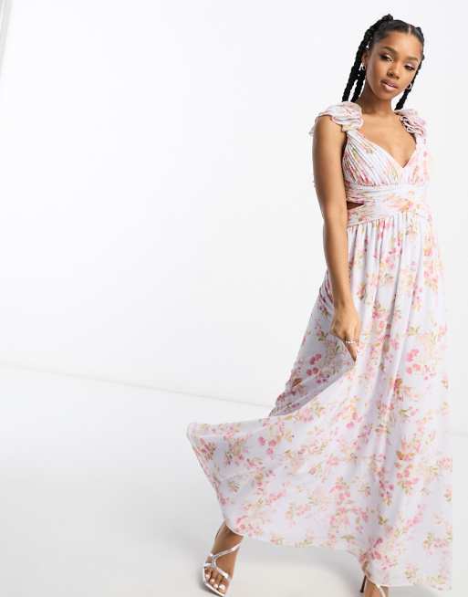 Forever New ruffle strap maxi dress in floral