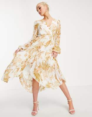 ruffle mody cruzado marfil estampado volantes