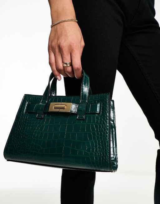 Sac best sale croco vert