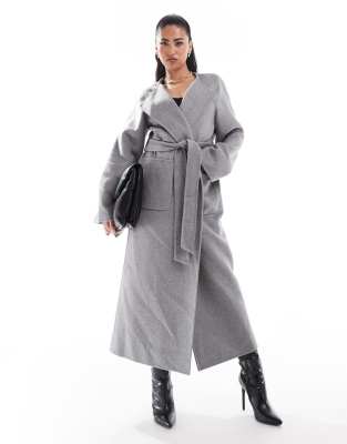 Forever New scarf coat in charcoal-Grey